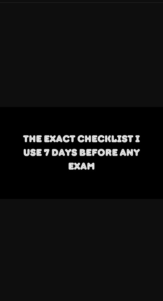 checklist for exam preparation