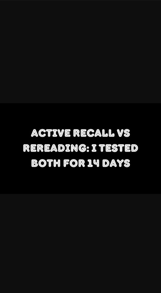 active recall vs rereading