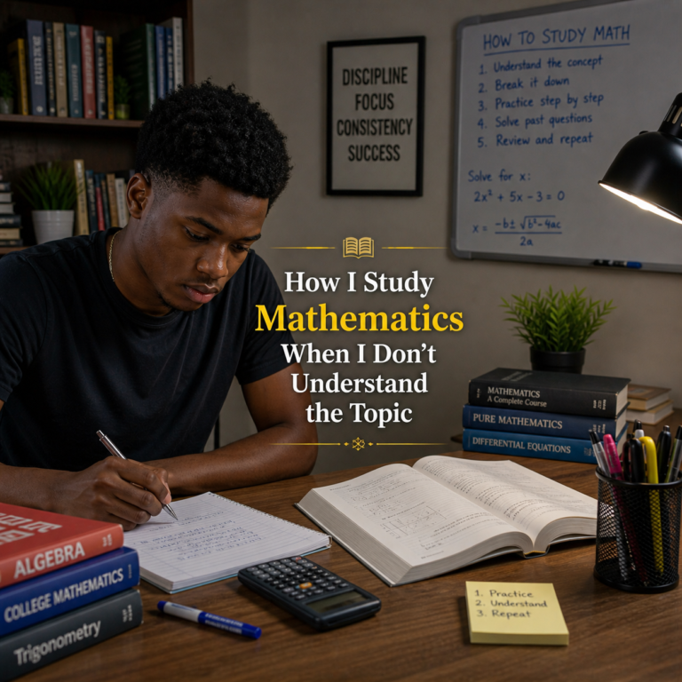 How I Study Mathematics When I Don't Understand the Topic