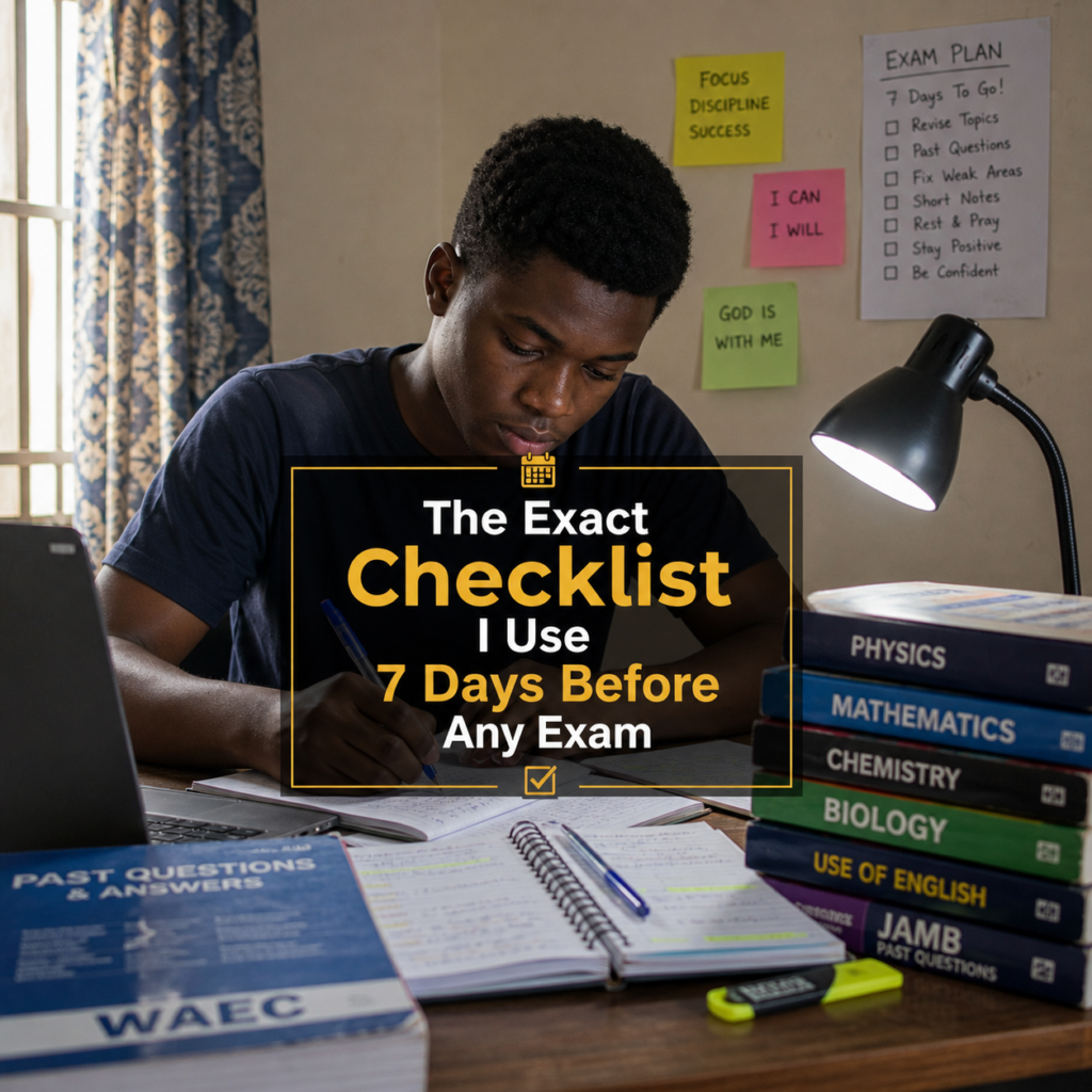 The Exact Checklist I Use 7 Days Before Any Exam
